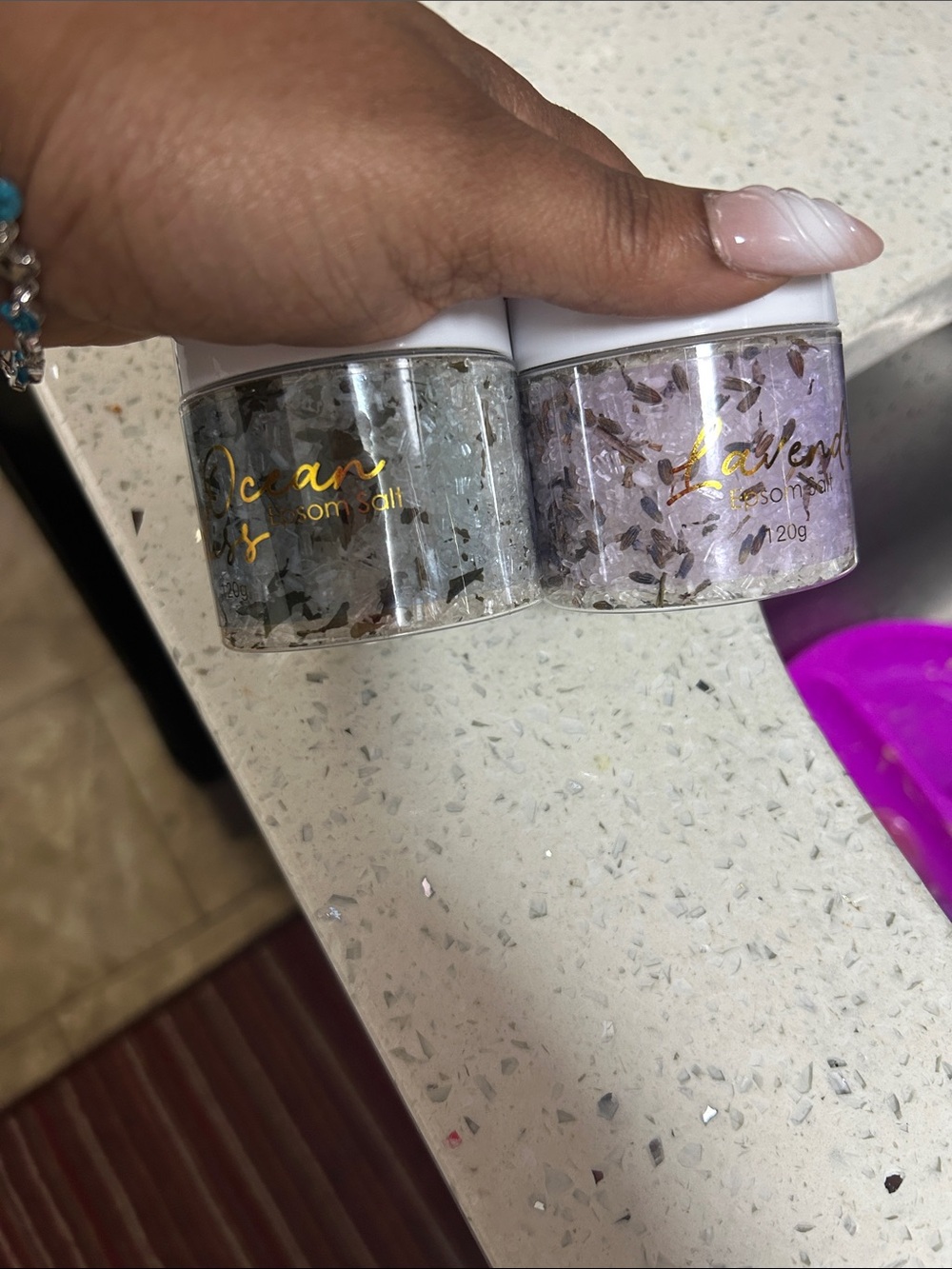 Lavender & Charcoal Bath Salt  Jars - 20g Each